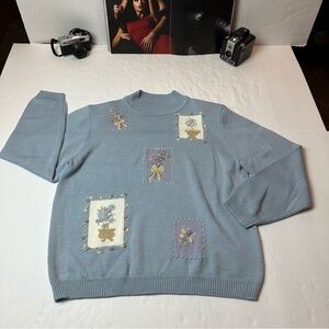 Alfred Dunner  mock neck Sweater with embroidery